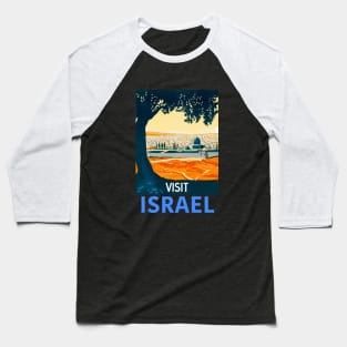 Visit Israel based on 1930s Visit Palestine Poster Baseball T-Shirt